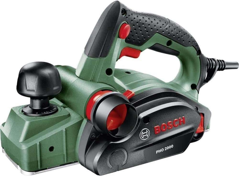 Bosch Planer PHO 2000 (680 W, planing width: 82 mm, cutting depth: 0 – 2.0 mm, rebating depth: 0 – 8 mm, with planing blade, in carton packaging) Bosch Planer PHO 2000 (680 W, planing width: 82 mm, cutting depth: 0 – 2.0 mm, rebating depth: 0 – 8 mm, with planing blade, in carton packaging)