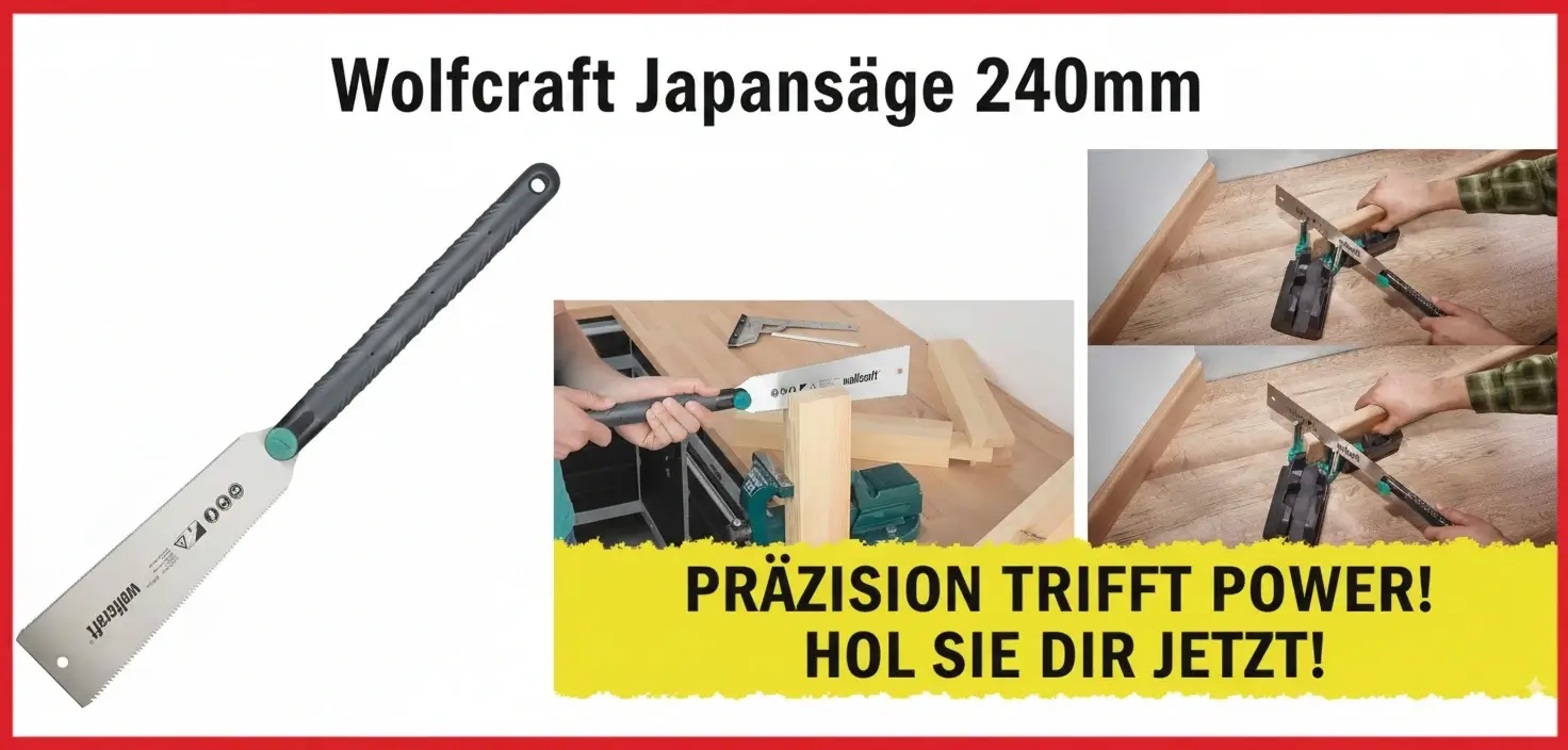 Wolfcraft Japansäge 240mm Ryoba-Typ mit doppelseitiger Verzahnung