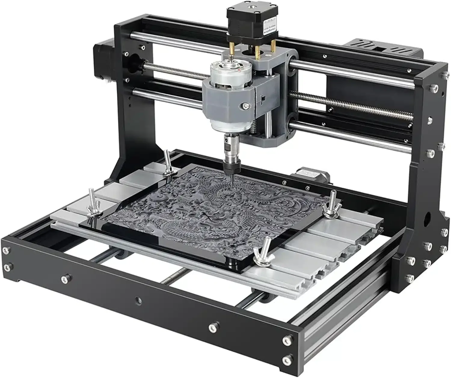 7 OUYANG CNC 3018 S Fraesmaschine 3 Achsen CNC Graviermaschine GRBL Steuerung und Not Aus Taster Arbeitsbereich 300mm x 180mm x 45mm geeignet fuer die Gravur von Acryl Holz etc jpg