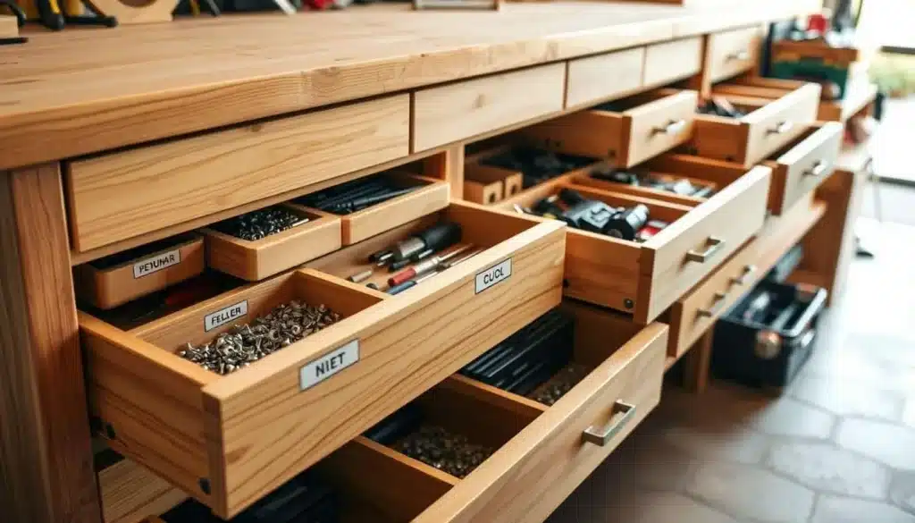 Werkbank Schubladen Organisation