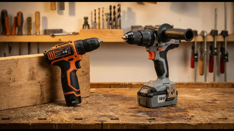 18V vs 12V Akkuschrauber Vergleich auf Werkbank