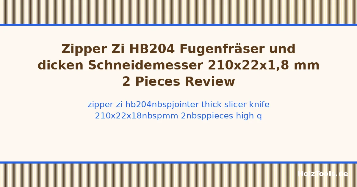 Zipper Zi HB204 Jointer  Thick Slicer Knife 210x22x1,8 mm 2 Pieces High Quality