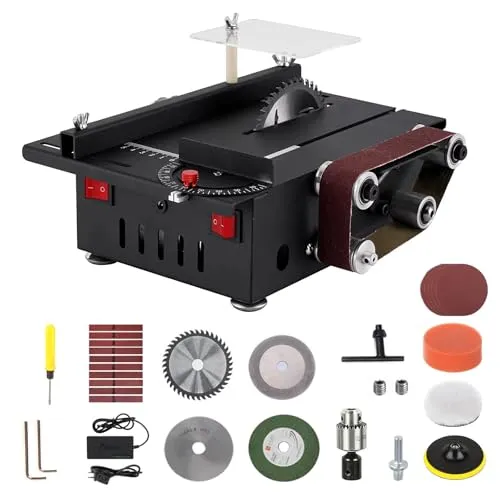 Mini Tischkreissäge Test 2026 6 JAOGAUS Mini Tischkreissäge mit Bandschleifer