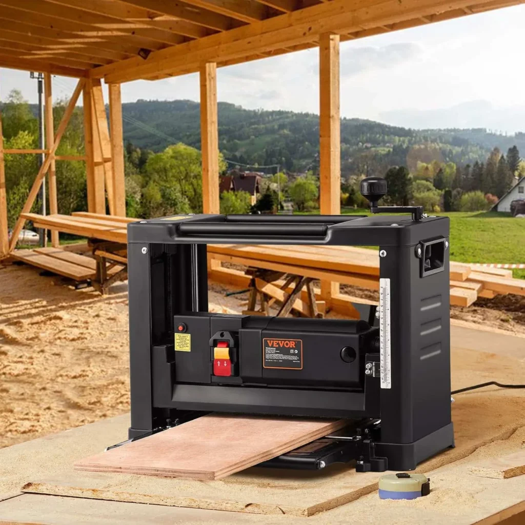 VEVOR Thickness Planer 1800 W Planer 2 Planer Blades Thickness Planer Max. Cutting Depth 0.3 cm Max. Cutting Thickness 15 cm Planer Ideal for Woodworking for Carpenters DIY and Decorators