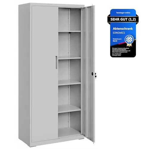 SONGMICS OMC015G01 Mehrzweckschrank grau 180x80x40 cm