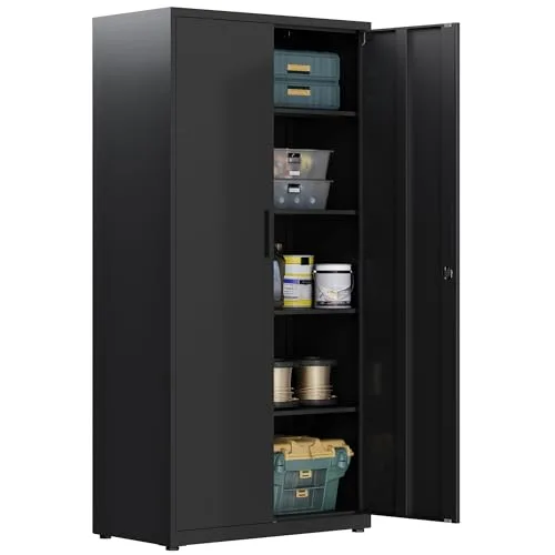 HOMSTEEL Werkstattschrank Metall 180x80x40 cm mit 80 kg Tragkraft