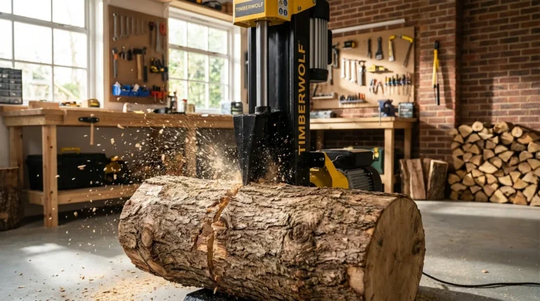 Holzspalter Test 2026 – elektrischer Hydraulikspalter beim Holzspalten
