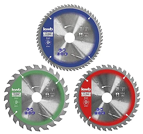 kwb Kreissägeblatt-Set 165 mm 3-teilig für Handkreissägen