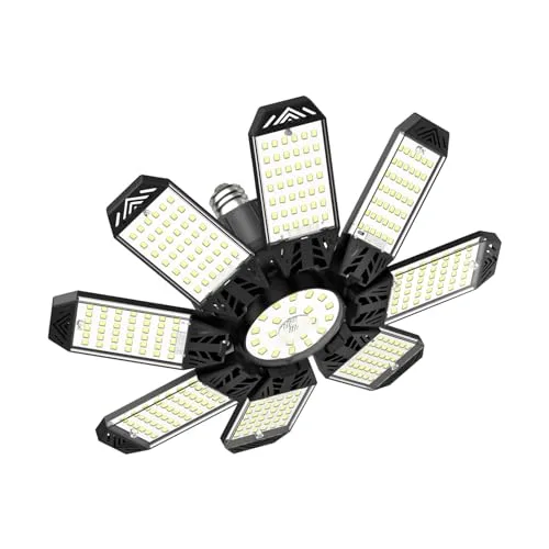 LAMLAMCK 210W LED Garagenleuchte mit verstellbaren Panels für Werkstatt