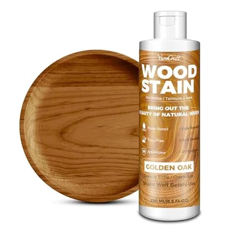 Holzbeize Anwendung YumCraft Holzbeize Goldene Eiche 250ml wasserbasiert