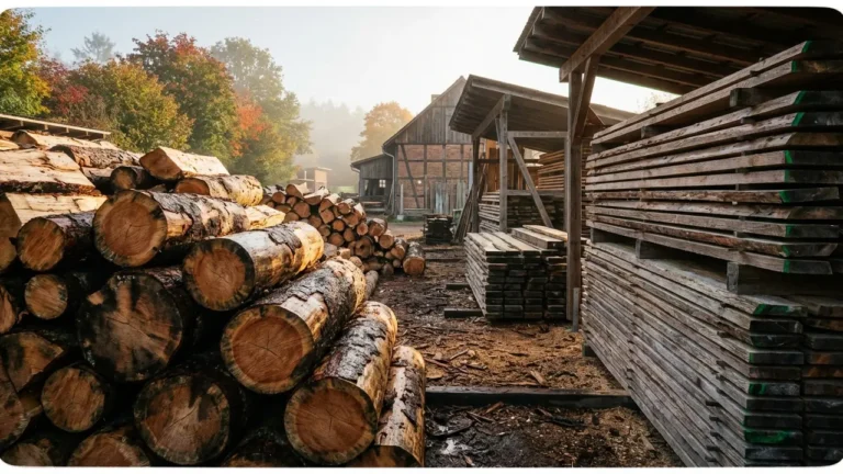 Frisch gefällte Stämme und getrocknetes Holz im Vergleich – Holzgewicht Tabelle waldfrisch
