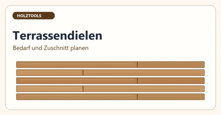 Illustration einer Holzterrasse mit parallel verlegten Dielen und versetzten Stirnstößen